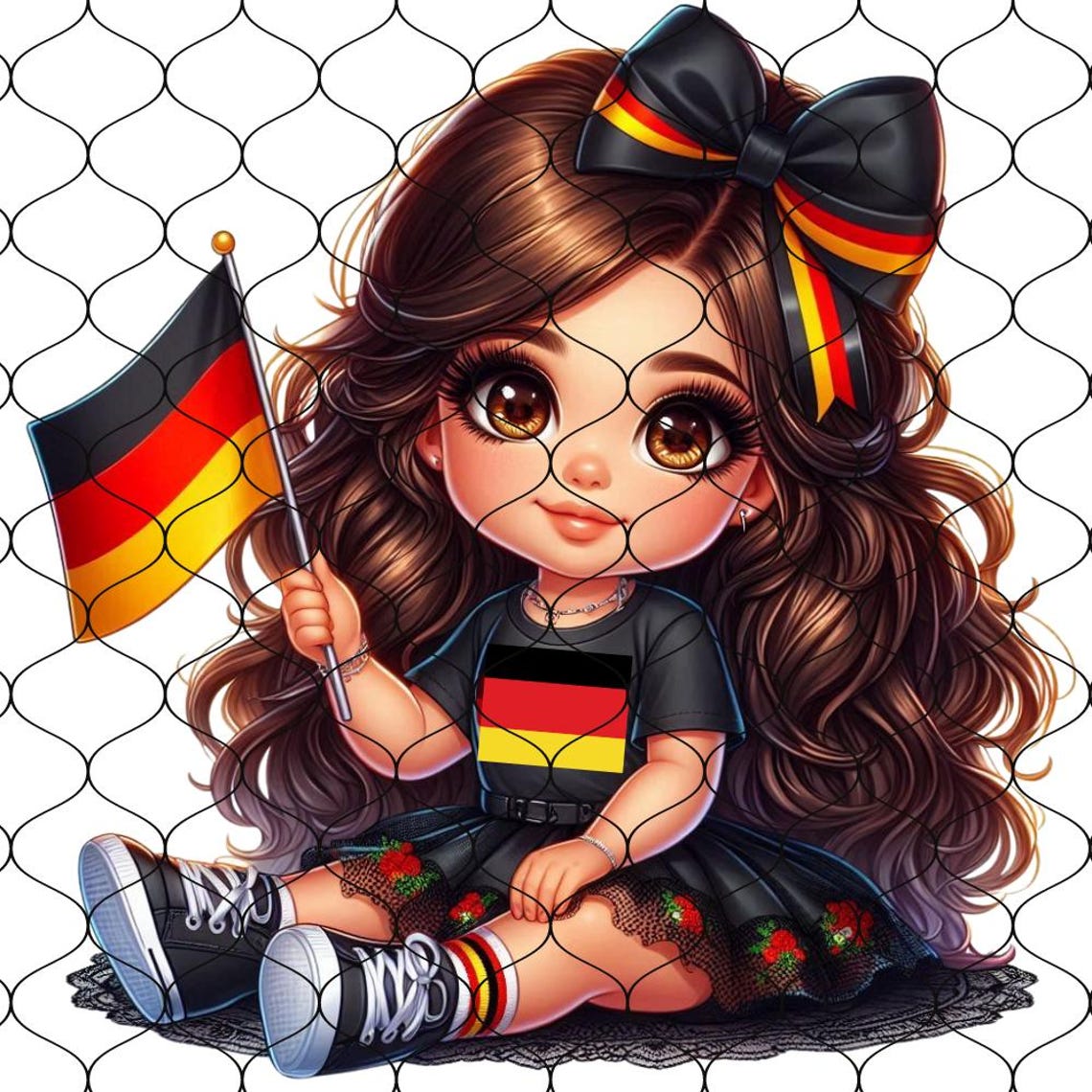 Chibi Cute German Brown Hair Baby Girl Clipart, 20 Png, Germany Png ...