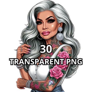 Abuela entintada, 30 PNG TRANSPARENTE, Mamá entintada, Mujer Chicana Png, Mujer Latina Png, Chicana Clipart, Abuela Latina, Mamá Latina, Chicana Png