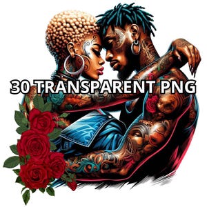 30 heiß tätowierte schwarze Paare, schwarze Paare Clipart, schwarze Paare Png, schwarze Liebe Png, schwarze Königin Png, schwarze Mädchen Magie Png, Melanin Königin