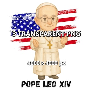 Papa Leão XIV PNG, 3 PNG TRANSPARENTES, Novo Papa, Clipart de Papa, Papa Fofo Chibi, Novo Papa Robert Prevost, Arte de Papa Católico, Arte Católica Chibi