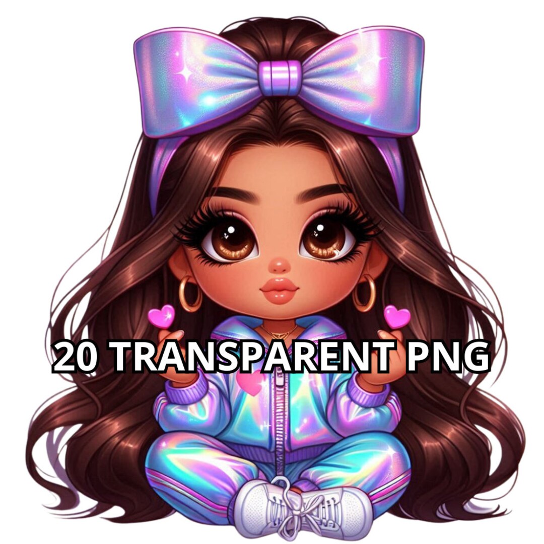 Chibi Cute Brown Hair Baby Girl Png, 20 PNG, Chibi Girl Clipart, Chibi ...