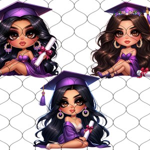 Chibi Chicana Graduation, 20 PNG, Chibi Latina Graduation, Graduation Png, Diploma Clipart, College Clipart, Graduation Clipart, Latina Png image 6