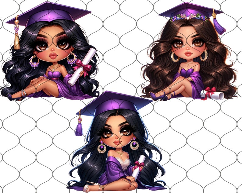 Chibi Chicana Graduation, 20 PNG, Chibi Latina Graduation, Graduation Png, Diploma Clipart, College Clipart, Graduation Clipart, Latina Png image 6