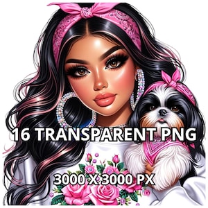 Chien maman Png, 16 PNG TRANSPARENT, Chien maman Png, Shih Tzu Lover, Latina Woman Png, Chicana Clipart, Latina Girl Png, Latina Png, Chicana Png