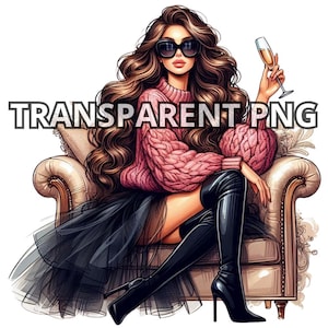 Fashion Girl Clipart, TRANSPARANTE PNG, Herfst Fashion Girl Clipart, Glam Girl Png, Fashionista Clipart, Fashion Clipart, Fashion Png, Luxe Png
