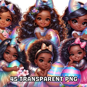 45 イースターかわいい黒人少女 PNG、かわいいイースター クリップアート、黒人少女クリップアート、イースター PNG、黒人少女 PNG、ウサギ クリップアート、小さな黒人少女クリップアート