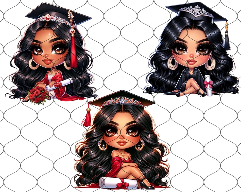 Chibi Chicana Graduation, 20 PNG, Chibi Latina Graduation, Graduation Png, Diploma Clipart, College Clipart, Graduation Clipart, Latina Png image 3