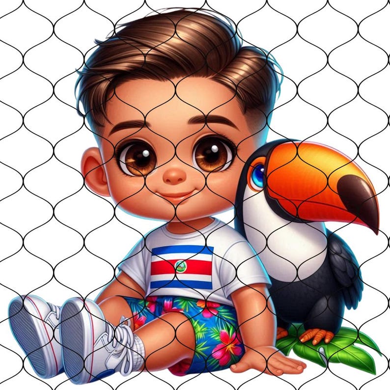 Chibi Cute Costa Rican Baby Boy Clipart, 25 PNG, Costa Rican Boy Png ...