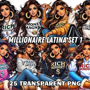 Millionaire Latina Set 1, 25 PNG, Clipart Lady Boss, Clipart Girl Boss, Clipart Boss Babe, Clipart Latina, Clipart Chicana, Clipart Hustle Girls