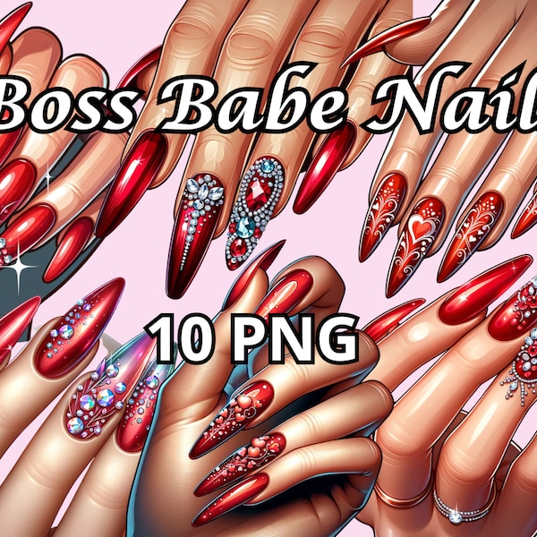 Boss Babe Nails, 10 PNG, Nails Clipart, Nail Png, Manicure Clipart, Nail Logo, Boss Babe Clipart, Girl Boss Clipart,Glam Girl Png,Nail Salon