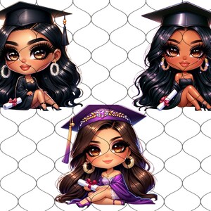 Chibi Chicana Graduation, 20 PNG, Chibi Latina Graduation, Graduation Png, Diploma Clipart, College Clipart, Graduation Clipart, Latina Png image 7
