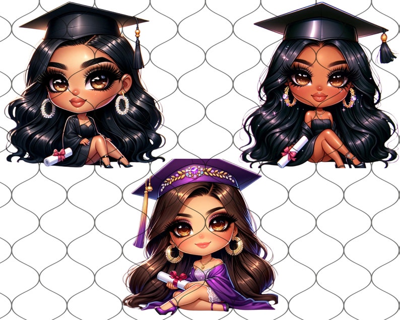 Chibi Chicana Graduation, 20 PNG, Chibi Latina Graduation, Graduation Png, Diploma Clipart, College Clipart, Graduation Clipart, Latina Png image 7