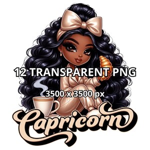 Pacchetto Chibi Zodiac PNG, 12 PNG TRASPARENTI, Segno Zodiacale PNG, Donna Nera PNG, Ragazza Nera PNG, Ragazza Nera Magica PNG, Regina Nera PNG, Ragazza Afro PNG
