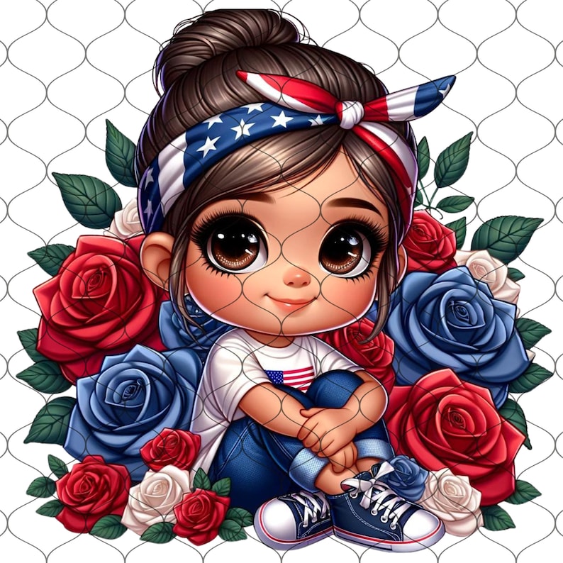 cute chibi happy 4th of july