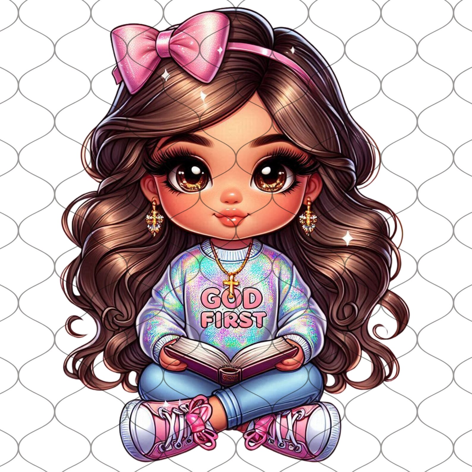 GOD FIRST, Chibi Cute Brown Hair Baby Girl Png,20 Png,chibi Girl ...