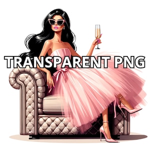 Fashion Girl Clipart, TRANSPARENT PNG, Glam Girl Png, Fashionista Clipart, Fashion Clipart, Girl Boss Clipart, Glam Girl Clipart, Luxury Png