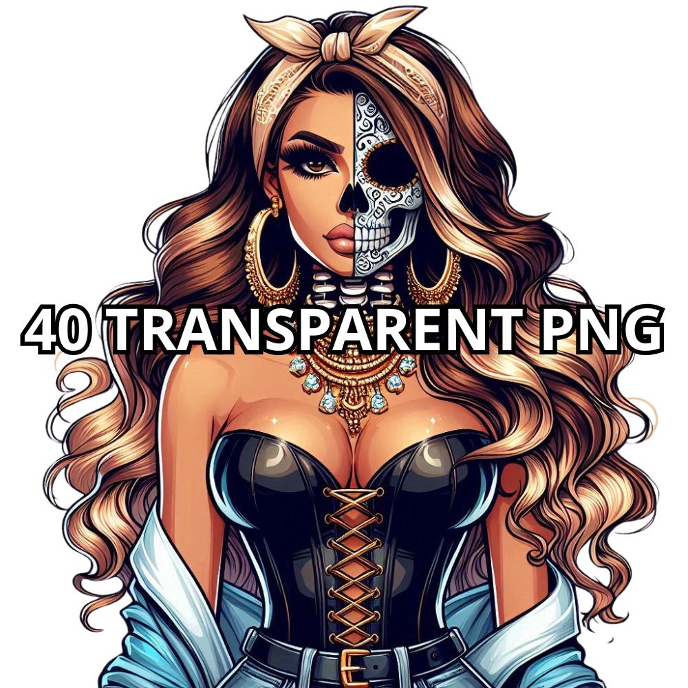 40 Latina Png, Half Woman Half Skeleton, Chicana Png, Latina Woman Png, Chicana Clipart, Latina Girl Png, Latina Clipart, Chola Png, Chicano
