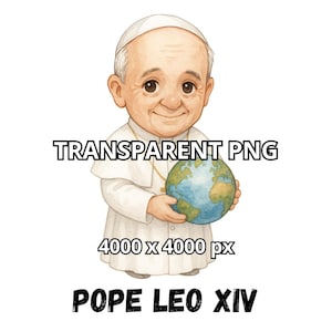 Papa Leão XIV PNG, PNG TRANSPARENTE, Novo Papa, Clipart de Papa, Papa fofo Chibi, Novo Papa Robert Prevost, Arte de Papa Católico, Arte Católica Chibi