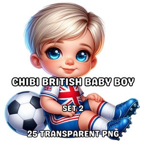25 mignons Chibi British Baby Boy Set 2, Chibi Boy Png, Chibi Boy Clipart, British Chibi, UK Chibi, UK Png, UK Clipart, Chibi Baby Boy Png