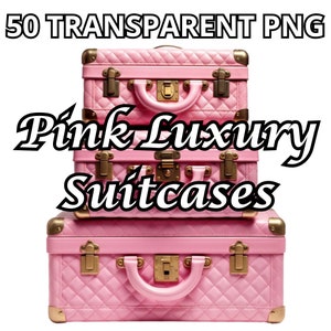 50 maletas de lujo rosas, maletas acolchadas rosas, bolsos de lujo rosas, imágenes prediseñadas de moda, imágenes prediseñadas de chica de moda, imágenes prediseñadas de chica glam, fashionista