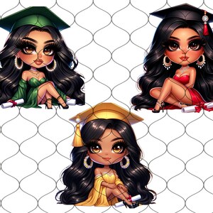 Chibi Chicana Graduation, 20 PNG, Chibi Latina Graduation, Graduation Png, Diploma Clipart, College Clipart, Graduation Clipart, Latina Png image 2