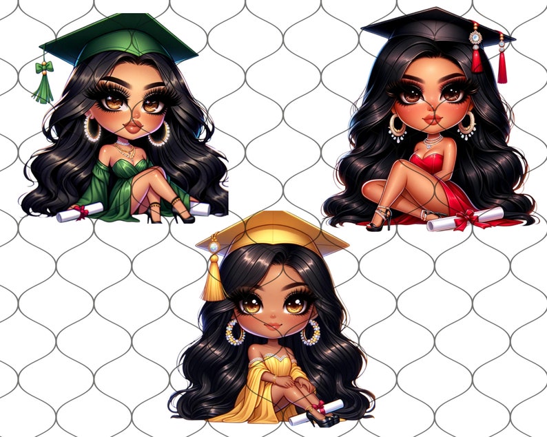 Chibi Chicana Graduation, 20 PNG, Chibi Latina Graduation, Graduation Png, Diploma Clipart, College Clipart, Graduation Clipart, Latina Png image 2