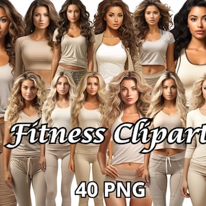 Fitness Clipart, 40 PNG, Fitness Girl Png, Fashion Girl Clipart, Gym Clipart, Fitness Png, Health Clipart, Gym Png, Sport Clipart, Exercise