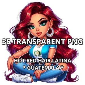 35 Chibi Hot Red Hair Latina - Guatemala, Guatemalan Girl Png, Guatemala Png, Guatemala Flag, Guatemalan Png, Latina Png, Latina Clipart