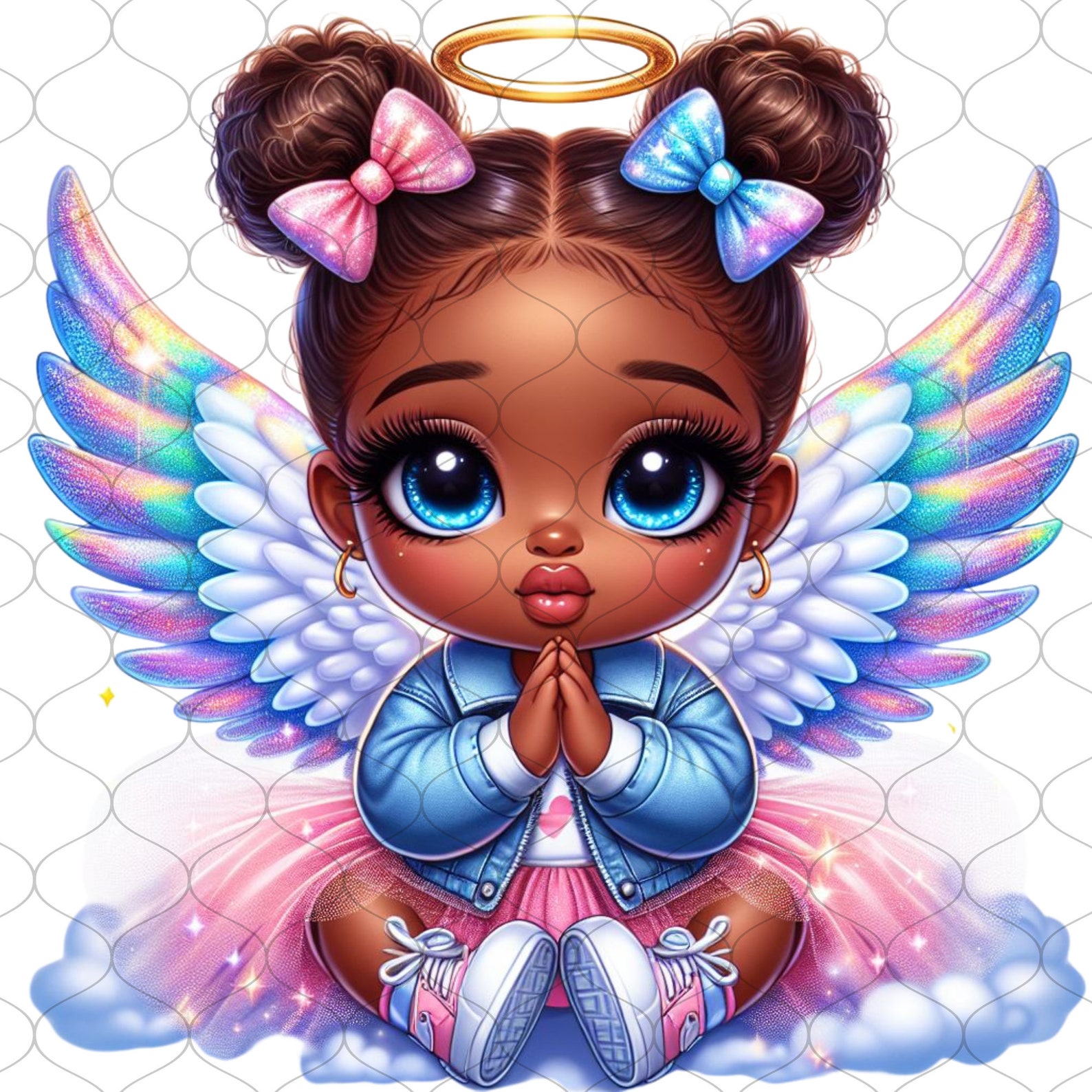 Chibi Cute Black Baby Girl Angel Png, 15 Png, Black Girl Clipart ...