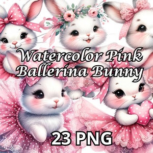 Aquarell Rosa Ballerina Hase, 23 PNG, Ballerina Hase Clipart, Baby Tier Ballerina Clipart, Mädchen Hase Clipart, Niedlicher Hase Png, Kinderzimmer