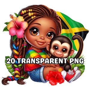 20 Chibi Super süße jamaikanische Baby Mädchen, Jamaika Png, Jamaika Clipart, schwarzes Baby Mädchen Png, schwarzes Mädchen Png, schwarzes Mädchen Clipart, Chibi Mädchen Png