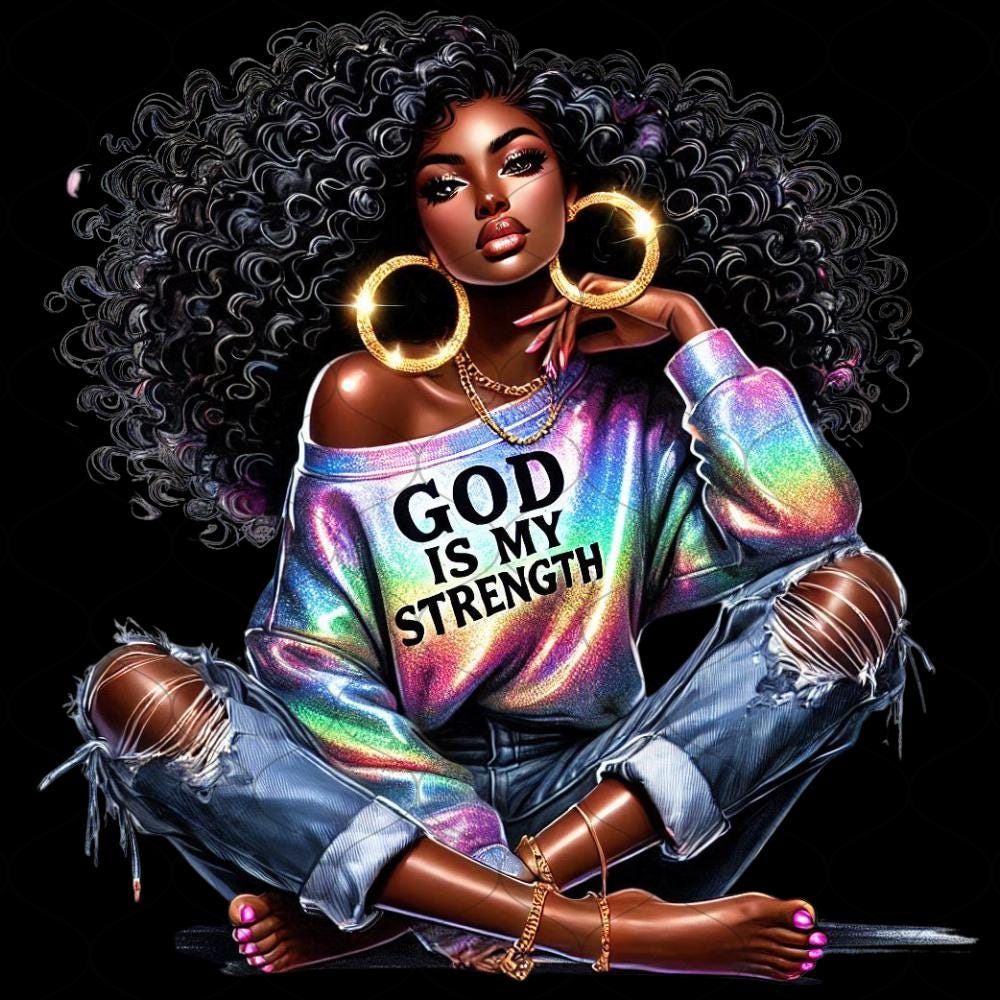 God is My Strength, TRANSPARENT PNG, Black Woman Png, Black Girl Png ...