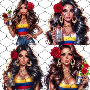 Gorgeous Colombian Girl Png, 20 PNG, Proud Colombian Girl, Colombian