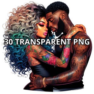 30 heiß tätowierte schwarze Paare, schwarze Paare Clipart, schwarze Paare Png, schwarze Liebe Png, schwarze Königin Png, schwarze Mädchen Magie Png, Melanin Königin