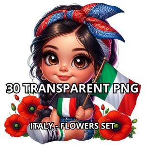 Chibi süßes italienisches Baby-Mädchen-Png, 30 Png, Italien-Png, Italien-Flagge-Png, Italien-Clipart, Chibi-Mädchen-Png, Chibi-Mädchen-Clipart, italienisches Mädchen-Clipart