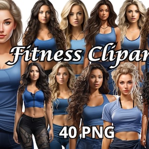 Fitness Clipart, 40 PNG, Fitness Girl Png, Workout Png, Gym Clipart, Fitness Png, Health Clipart, Gym Png, Sport Clipart, Exercise Clipart