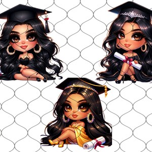 Chibi Chicana Graduation, 20 PNG, Chibi Latina Graduation, Graduation Png, Diploma Clipart, College Clipart, Graduation Clipart, Latina Png image 4