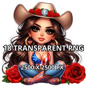 Chibi Vaquera Día de la Independencia Png, 18 Png, 4 de julio Png, Chica Occidental Png, Vaquera Png, Chica de Campo Png, Vaquera Clipart, Chibi Chica Png