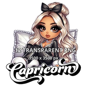 Pacote de PNGs do Zodíaco, 12 PNGs transparentes, Signo do Zodíaco PNG, Garota Chibi Latina do Zodíaco PNG, Mulher Latina PNG, Latina PNG, Chibi PNG, Chibi Clipart