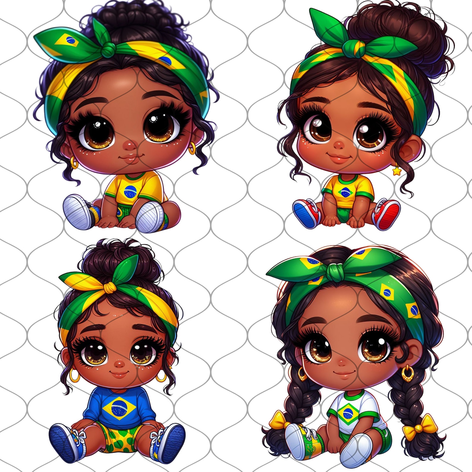 Chibi Cute Brazilian Baby Girl Png, 20 PNG, Brazil Clipart, Chibi Girl ...