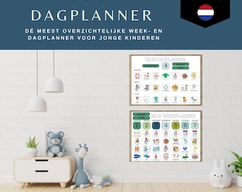 Weekly Planner for Children in Dutch | Daily Planner for Preschoolers | Daily Routine Cards | Montessori Education | Planner for Boys