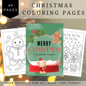 40 Christmas Coloring Pages | Holiday coloring | Coloring Pages | Instant Download | Kids Coloring | Winter Coloring Pages | Cozy Christmas