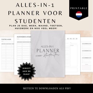 Studienplaner Niederländisch | Hausaufgabenplaner | Zielplaner | Prüfungsplanung | Schulplaner | Niederländische Planung | Sofortiger Download