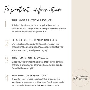 May include: Important information about a digital product. This item is not a physical product, is ready-to-use, and cannot be edited. It is non-refundable.  Feel free to ask questions about the product or purchase process.