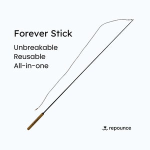 repounce Forever Stick - The Unbreakable Cat Toy Wand - All-in-One Wand Cat Toy And Cat String Toy - Extra Long - Cat Toys for Indoor Cats