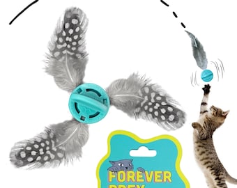 Forever Prey - Refillable Cat Wand Toy Refill - World's First Refillable Cat Lures, Cat Wand Refill, Feather Toy Cat Lures Attachments