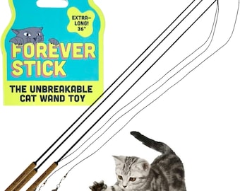3-Pack: The Unbreakable Cat Wand, Forever Stick by Repounce - All-in-One Durable Wand Cat Toy And Cat String Toy - Cat Toys for Indoor Cats