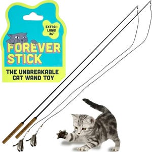 2-Pack: The Unbreakable Cat Wand, Forever Stick by Repounce - All-in-One Durable Wand Cat Toy And Cat String Toy - Cat Toys for Indoor Cats