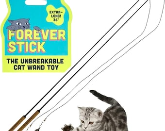 2-Pack: The Unbreakable Cat Wand, Forever Stick by Repounce - All-in-One Durable Wand Cat Toy And Cat String Toy - Cat Toys for Indoor Cats