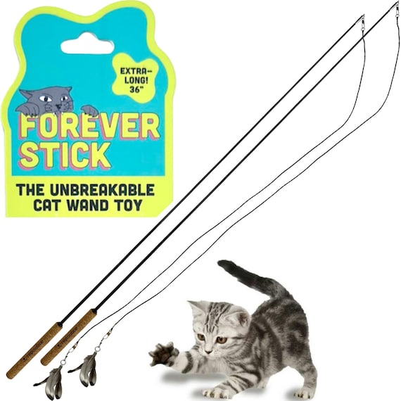 2-pack: the Unbreakable Cat Wand, Forever Stick by Repounce - All-in-one  Durable Wand Cat Toy and Cat String Toy - Cat Toys for Indoor Cats